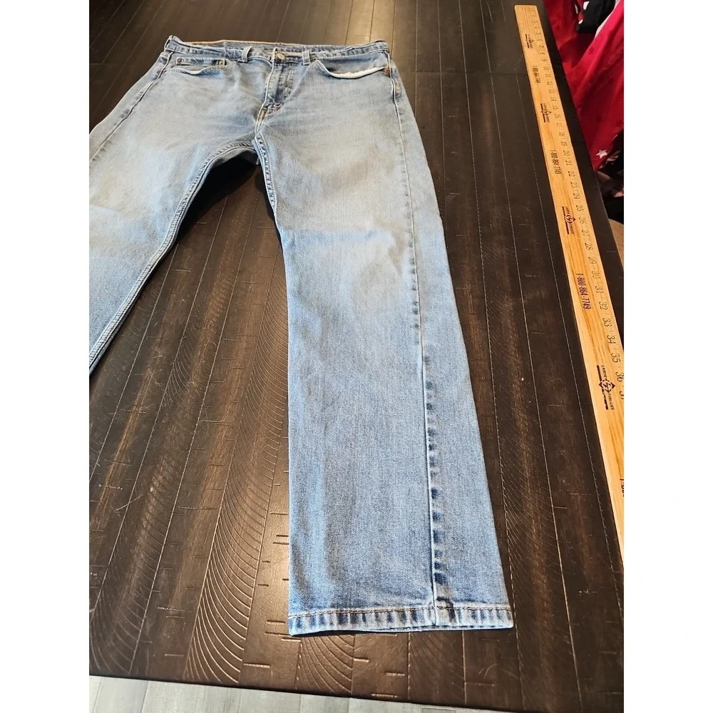 Levi's Mens Blue 505 Straight Leg Denim Jeans Slight Stretch Med Wash Size 34x30